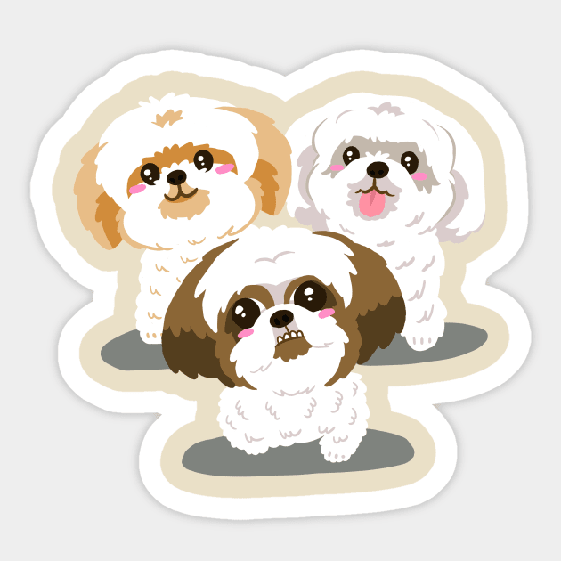 Shitzu Puppies Sticker by Instadoodles